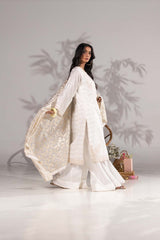 3 Piece Lurex Jacquard Embroidered Suit KJP-43060