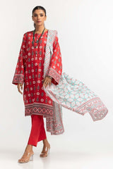 Printed Lawn Shirt Dupatta Dyed Trouser KJP-43154