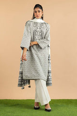 3 Piece Jacquard Embroidered Suit KJP-43214