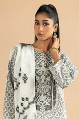 3 Piece Jacquard Embroidered Suit KJP-43214