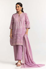 3 Piece Lawn Block Printed Suit KJP-43233