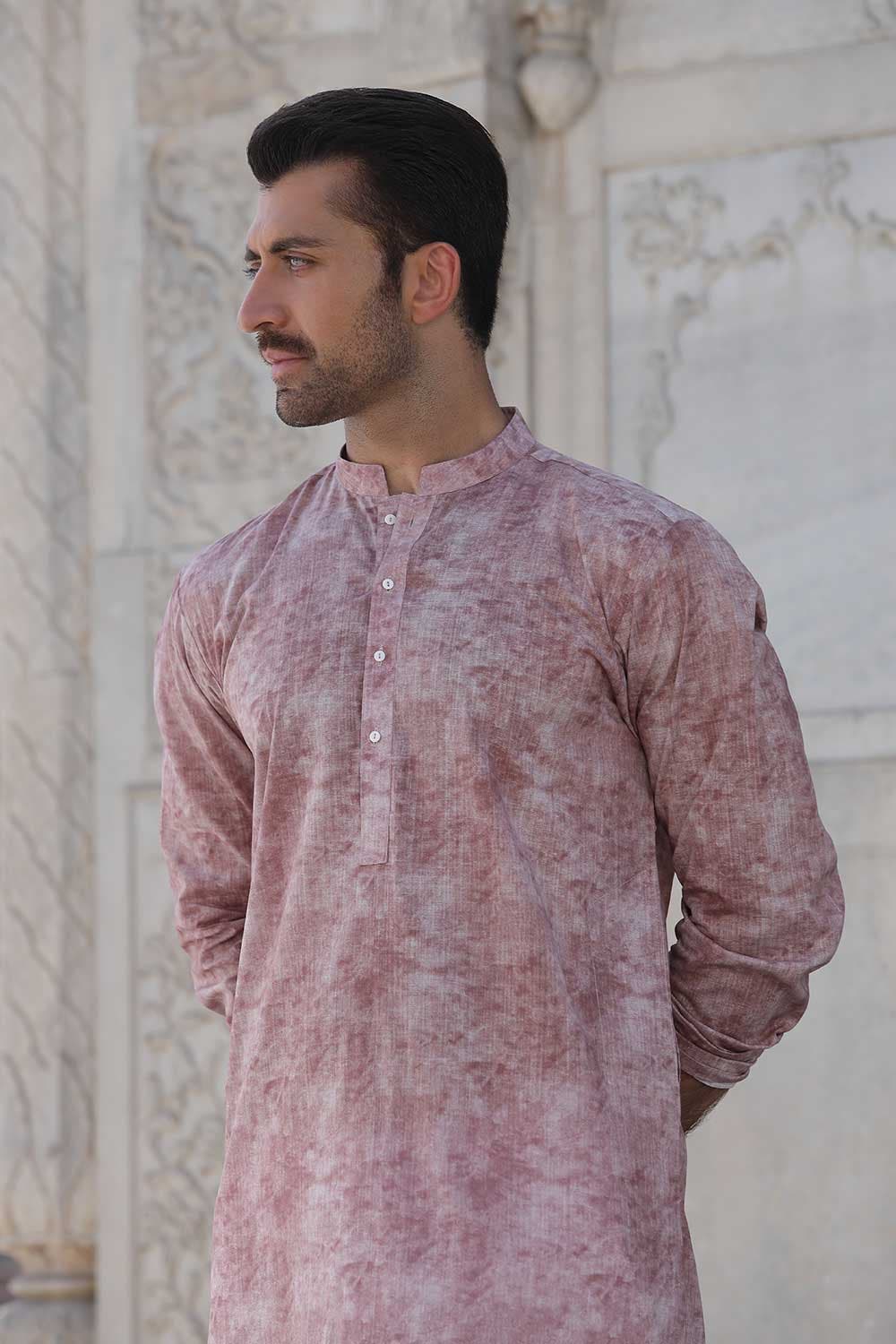 Burgundy Printed Kurta