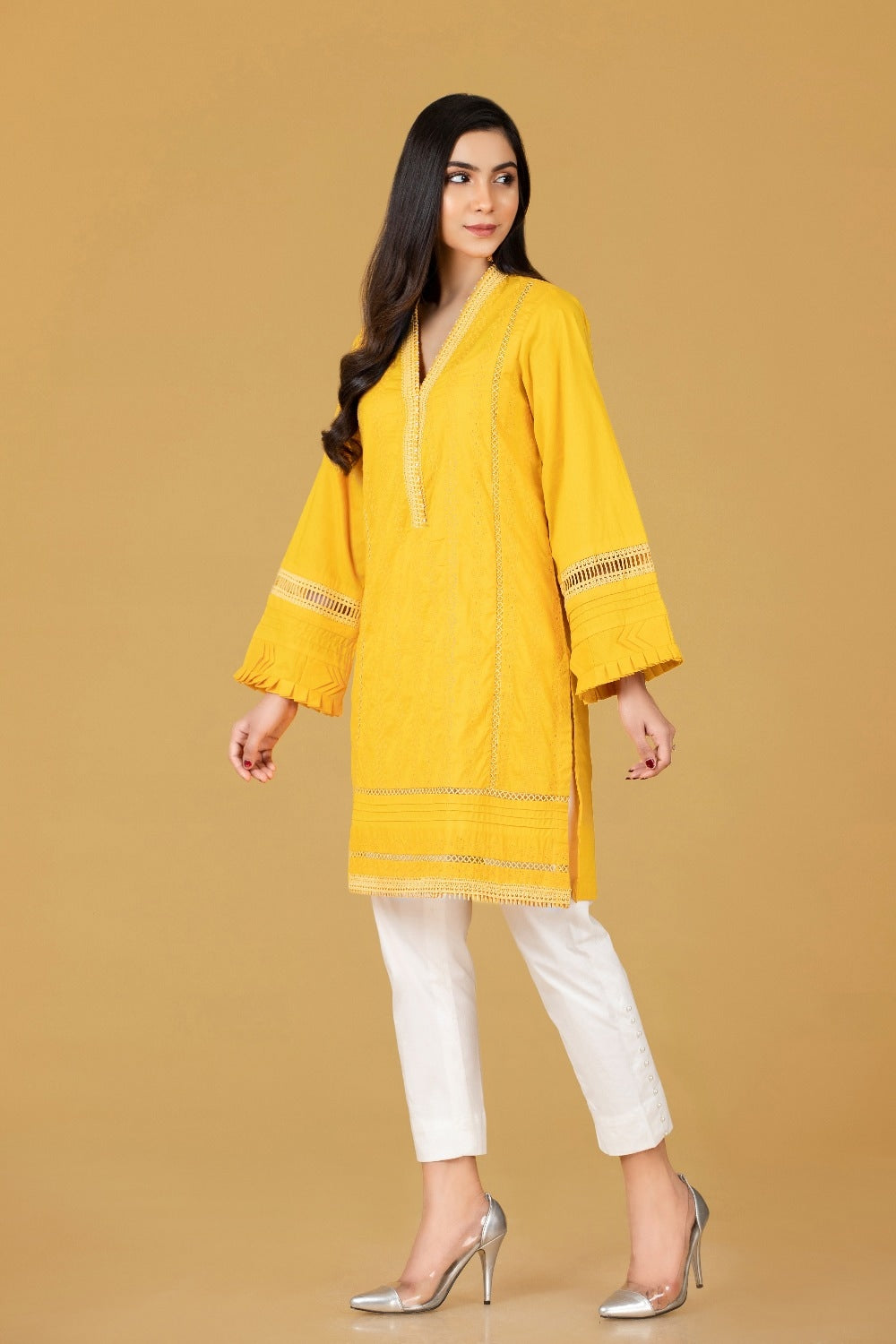 Cambric Dyed Emb Shirt