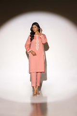 Dobby Embroidered Shirt And Dyed Trouser KST-43013