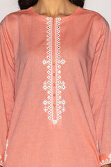 Dobby Embroidered Shirt And Dyed Trouser KST-43013