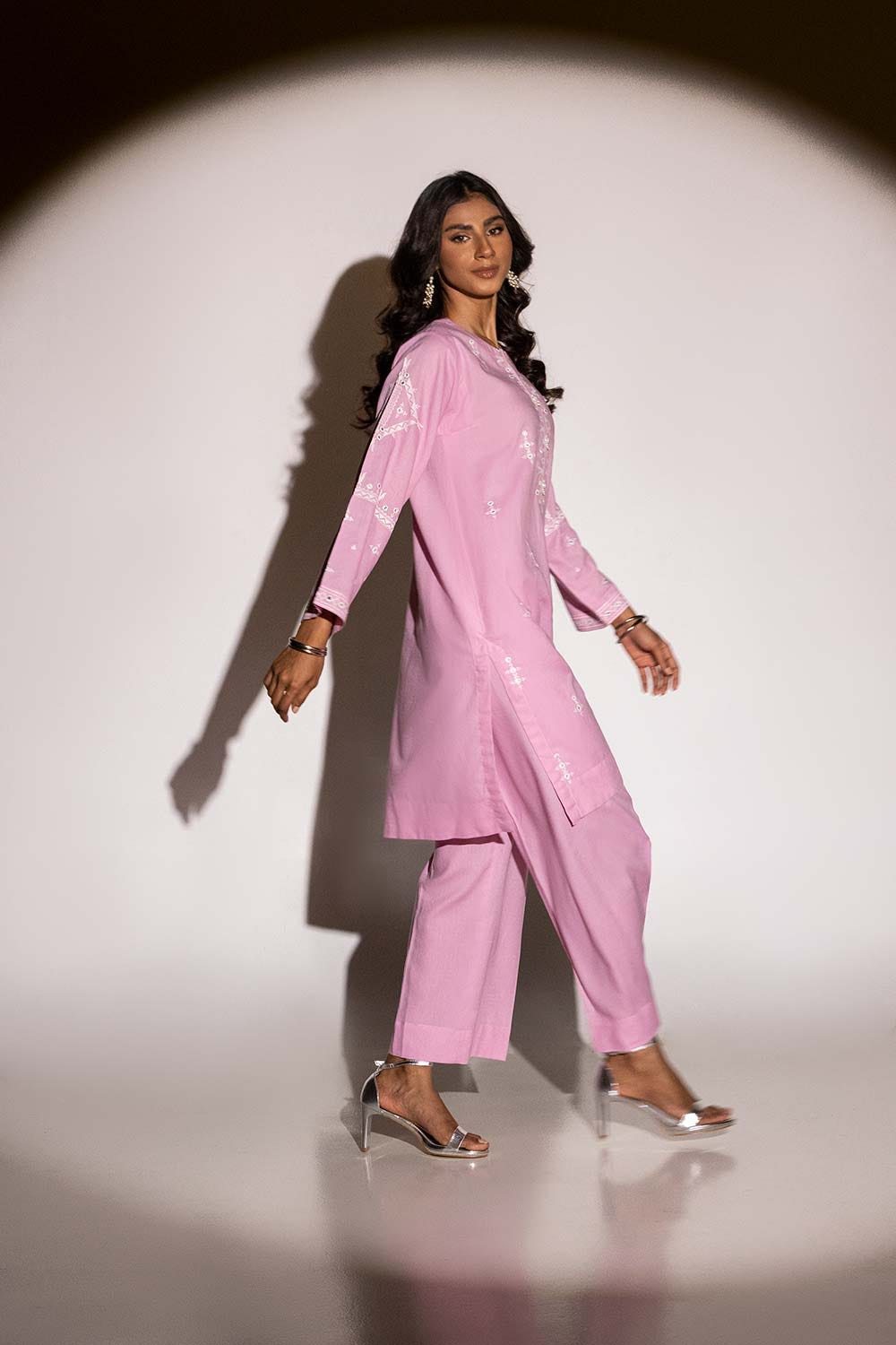 Dobby Embroidered Shirt And Dyed Trouser KST-43014