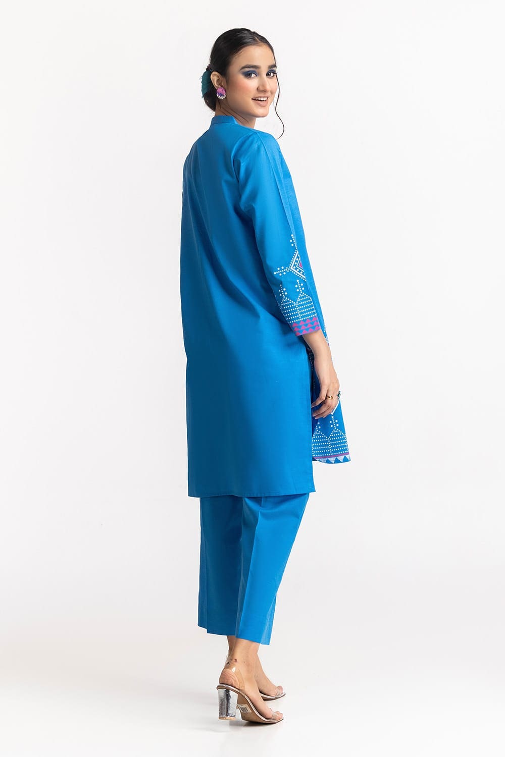 Chambray Block Printed Co-Ord Set KST-43018