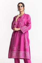 Chambray Block Printed Shirt And Dyed Trouser KST-43019