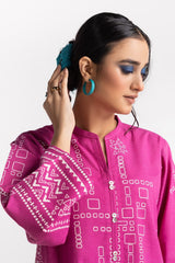 Chambray Block Printed Shirt And Dyed Trouser KST-43019