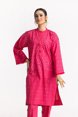 Chambray Block Printed Shirt And Dyed Trouser KST-43021