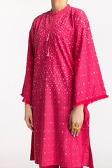 Chambray Block Printed Shirt And Dyed Trouser KST-43021