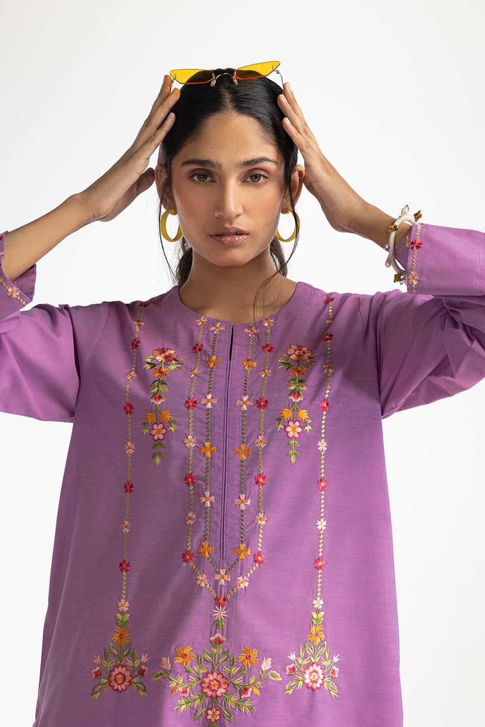 Paper Cotton Embroidered Co-Ord Set