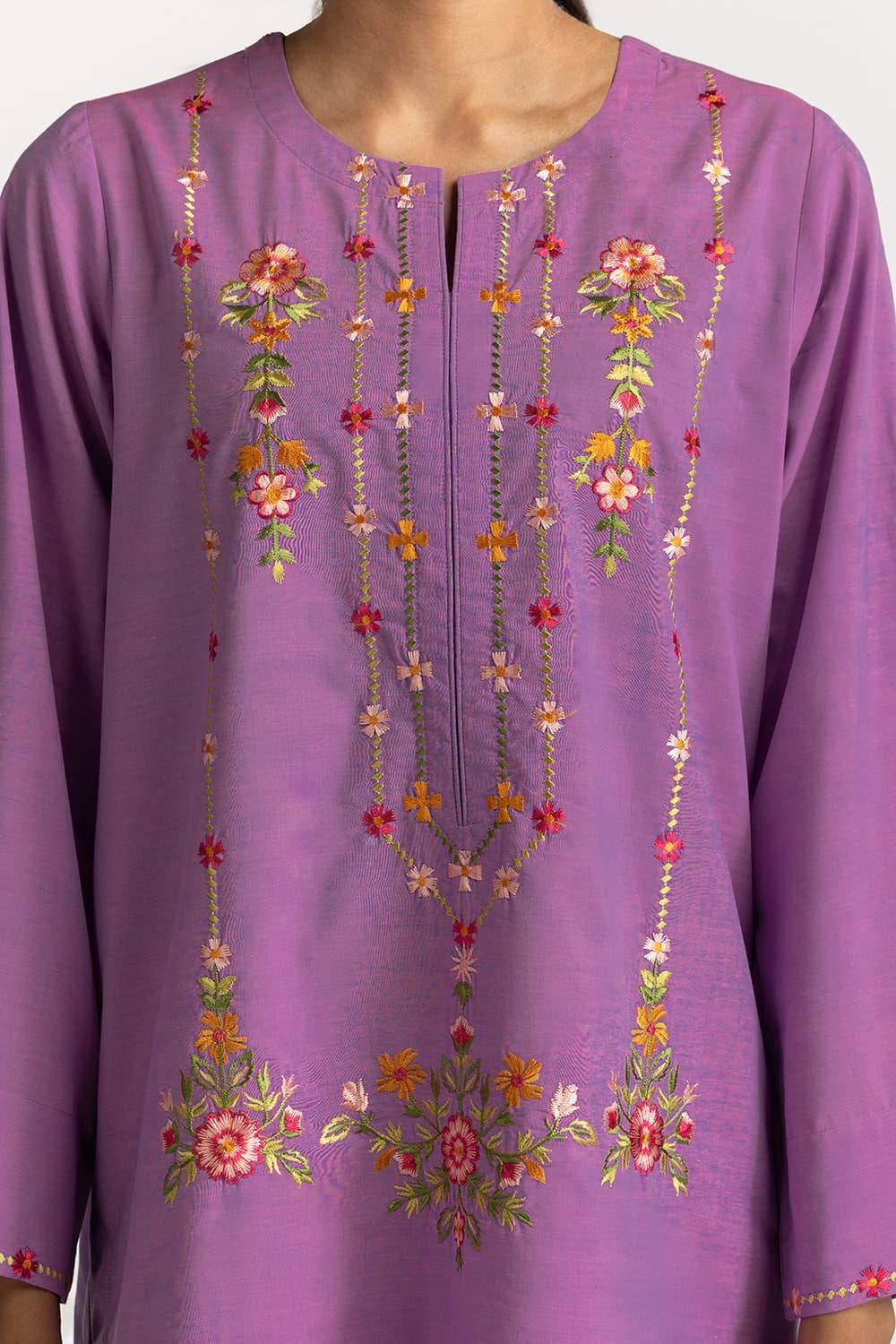 Paper Cotton Embroidered Co-Ord Set