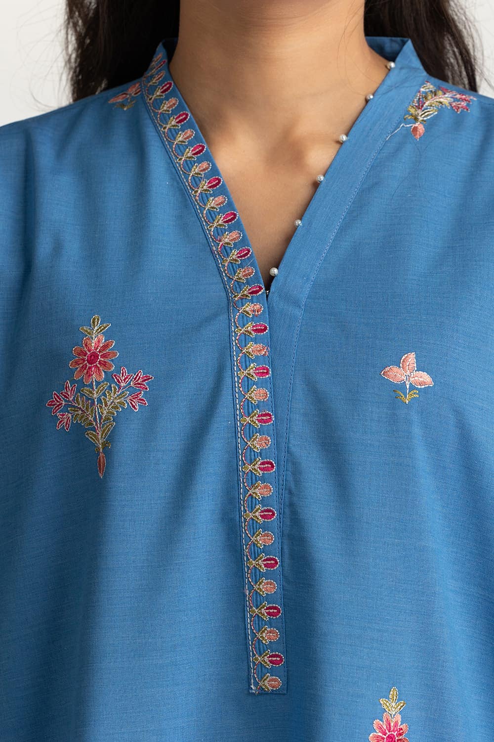 Paper Cotton Embroidered Co-Ord Set