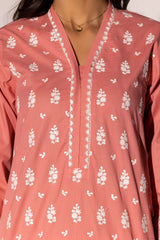 Cambric Embroidered Shirt And Dyed Shalwar KST-43087