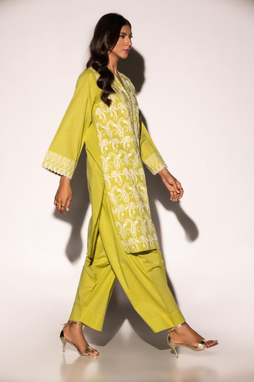 Cambric Embroidered Shirt And Dyed Trouser KST-43088