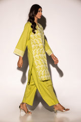 Cambric Embroidered Shirt And Dyed Trouser KST-43088