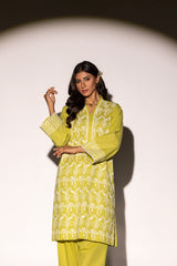 Cambric Embroidered Shirt And Dyed Trouser KST-43088