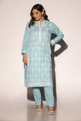 Cambric Embroidered Co-Ord Set KST-43089