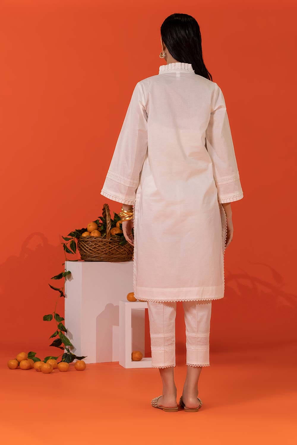 Cambric Embroidered Shirt And Dyed Trouser KST-43094