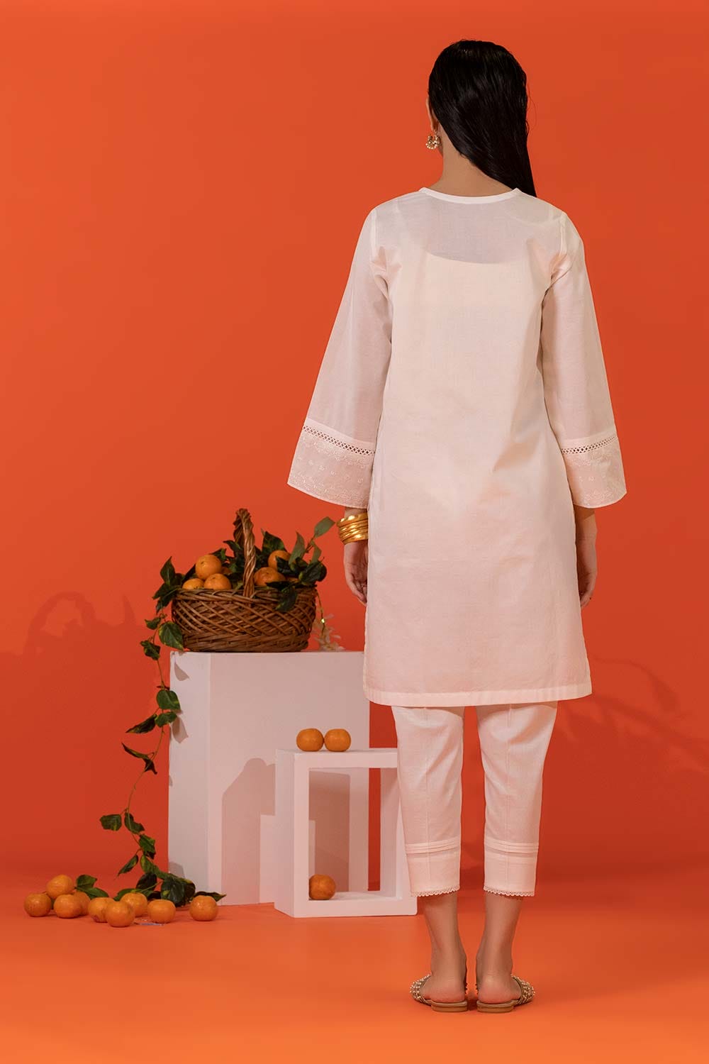 Cambric Embroidered Co-Ord Set KST-43095