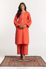 Blended Embroidered Shirt And Dyed Trouser KST-43162