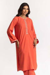 Blended Embroidered Shirt And Dyed Trouser KST-43162