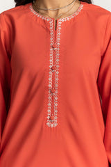 Blended Embroidered Shirt And Dyed Trouser KST-43162