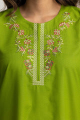Blended Embroidered Shirt And Dyed Trouser KST-43164