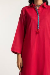 Dobby Dyed Embellished Shirt And Trouser KST-43321