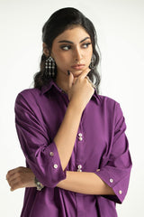 Dobby Dyed Embellished Shirt And Trouser KST-43323