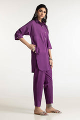 Dobby Dyed Embellished Shirt And Trouser KST-43323
