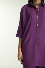Dobby Dyed Embellished Shirt And Trouser KST-43323