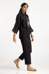Dobby Dyed Embellished Shirt And Trouser KST-43325