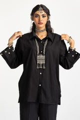Dobby Dyed Embellished Shirt And Trouser KST-43325
