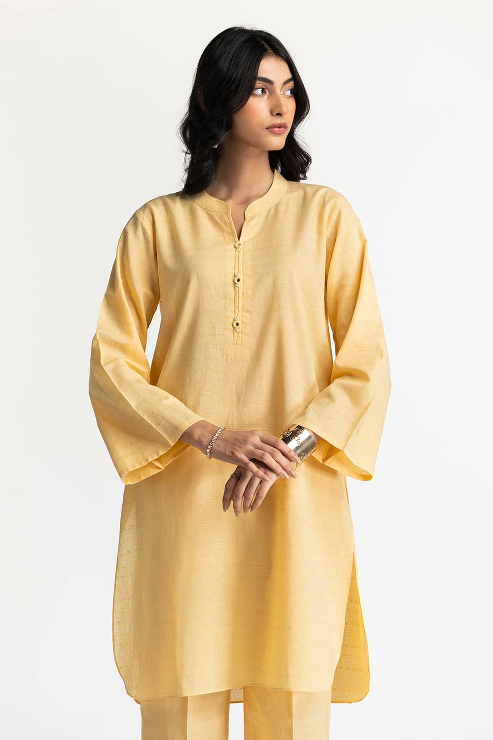 Lurex Jacquard Embellished Shirt And Trouser KST-43385