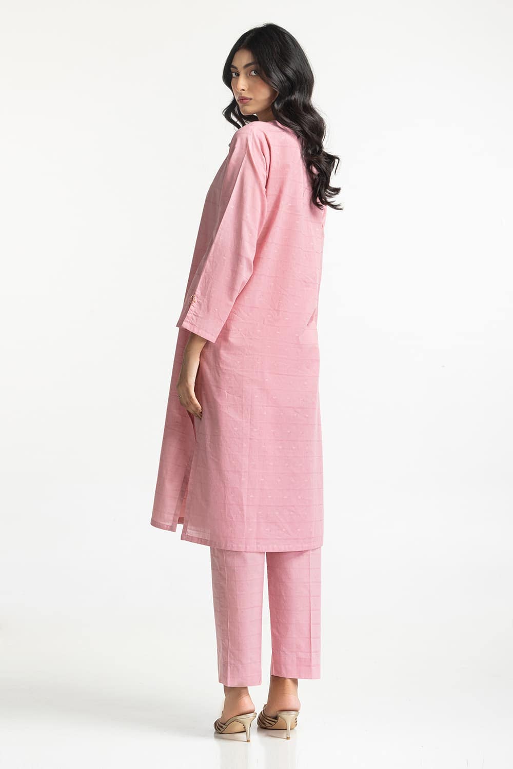 Lurex Jacquard Embellished Shirt And Trouser KST-43386