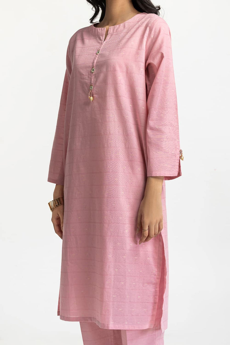 Lurex Jacquard Embellished Shirt And Trouser