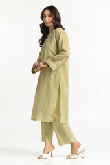 Lurex Jacquard Embellished Shirt And Trouser KST-43387