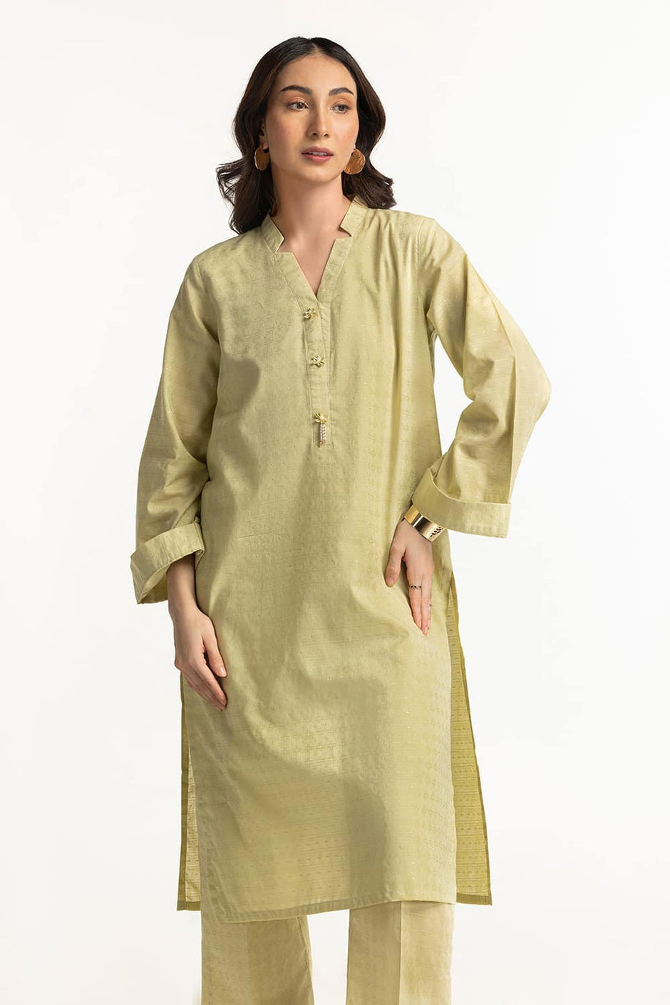 Lurex Jacquard Embellished Shirt And Trouser