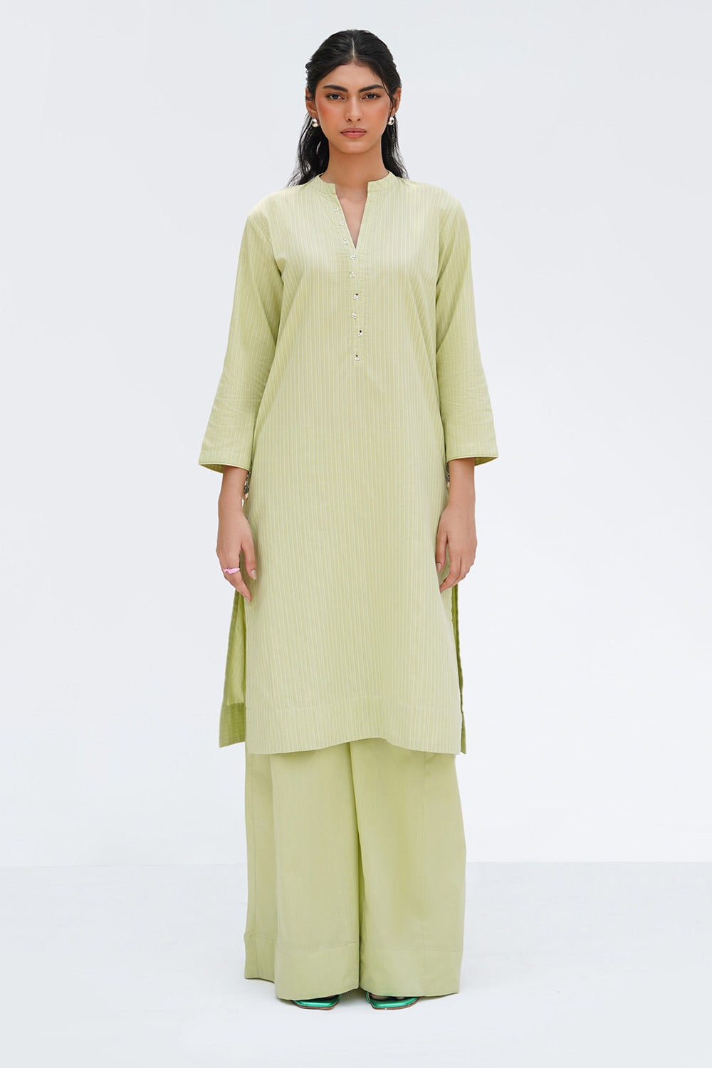 Lurex Embellished Shirt And Dhaka Pajama KST-43481