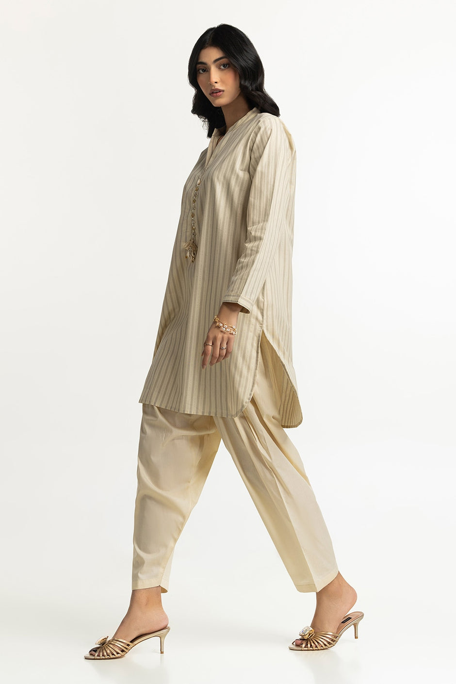 Lurex Embellished Shirt And Shalwar
