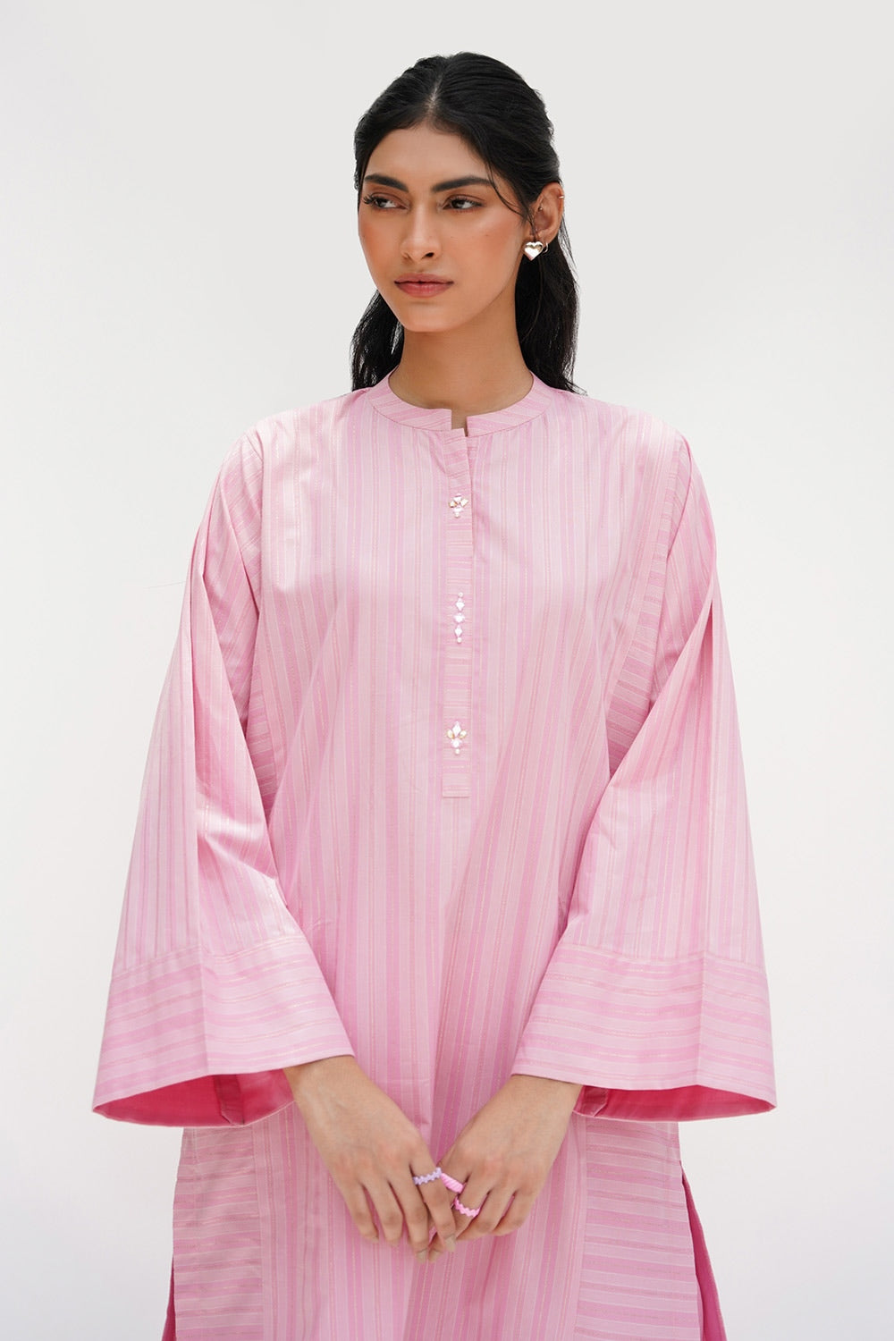 Lurex Embellished Shirt And Trouser KST-43483