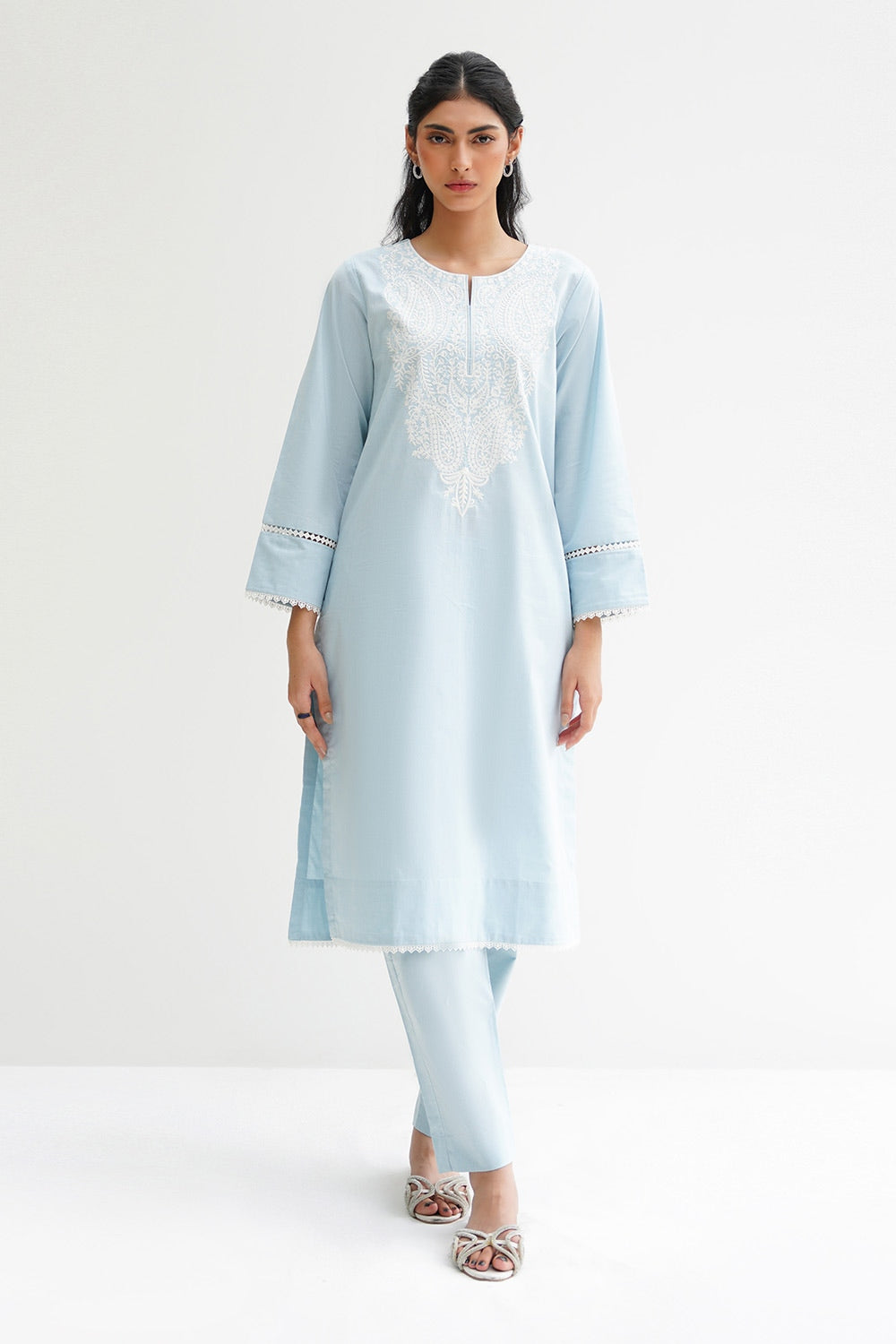 Yarn-dyed Embroidered Co-Ord Set