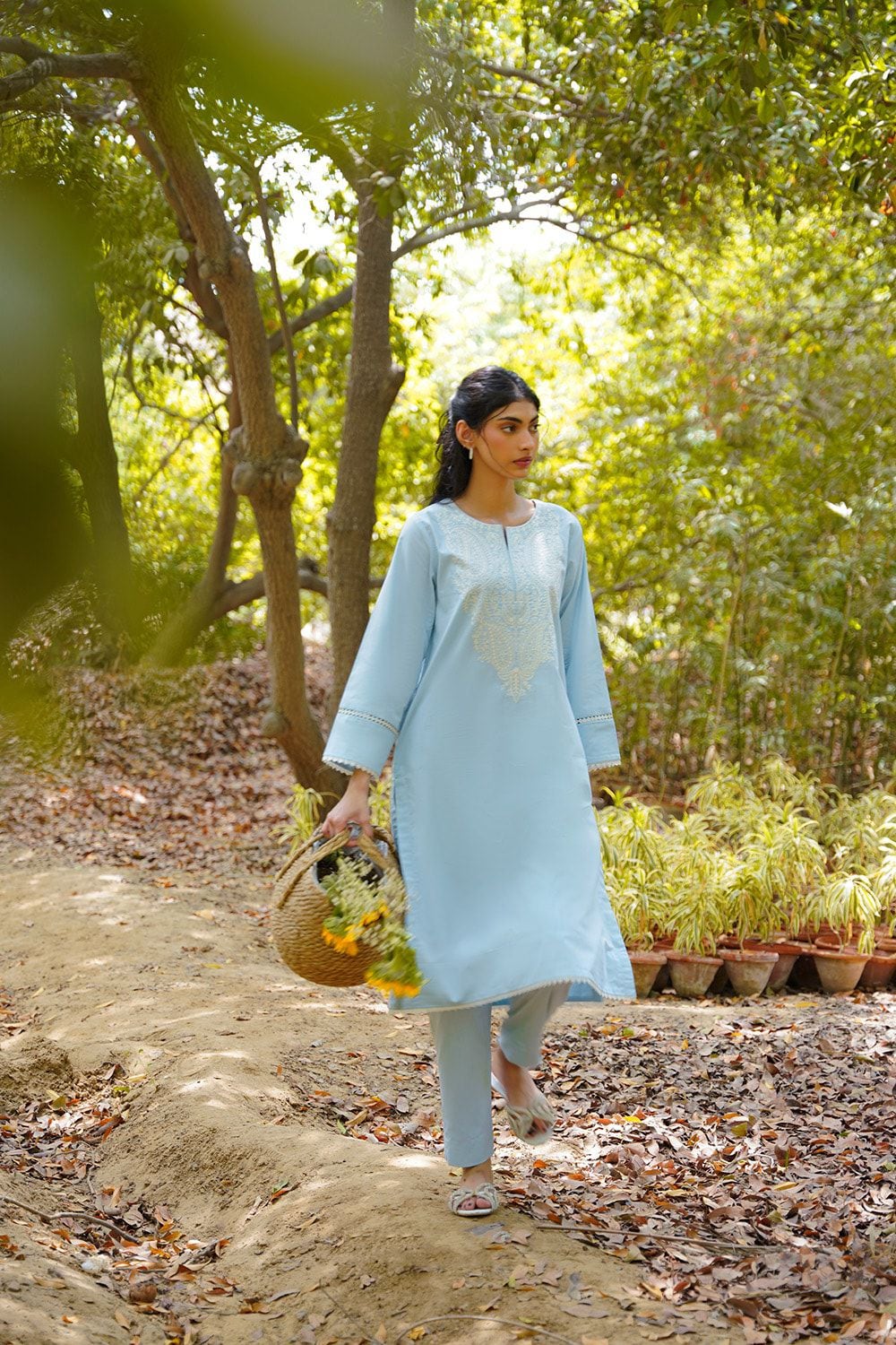 Yarn-dyed Embroidered Co-Ord Set