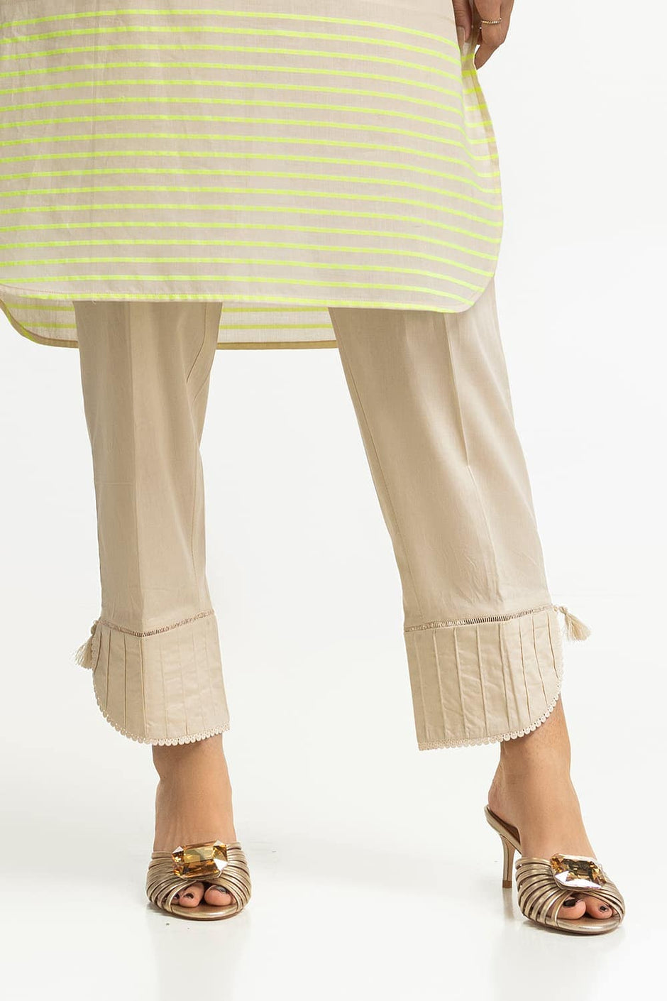 Dyed Lawn Embellished Trouser
