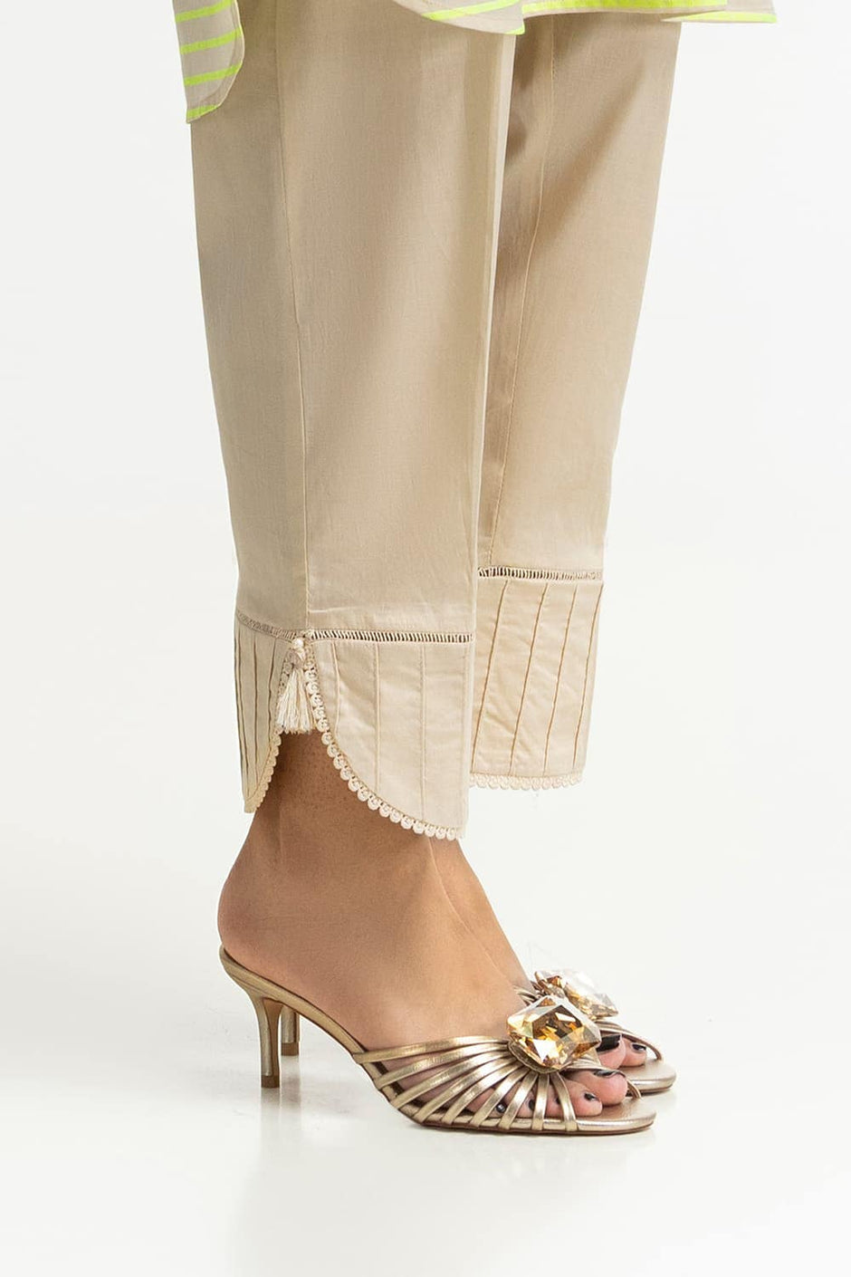 Dyed Lawn Embellished Trouser