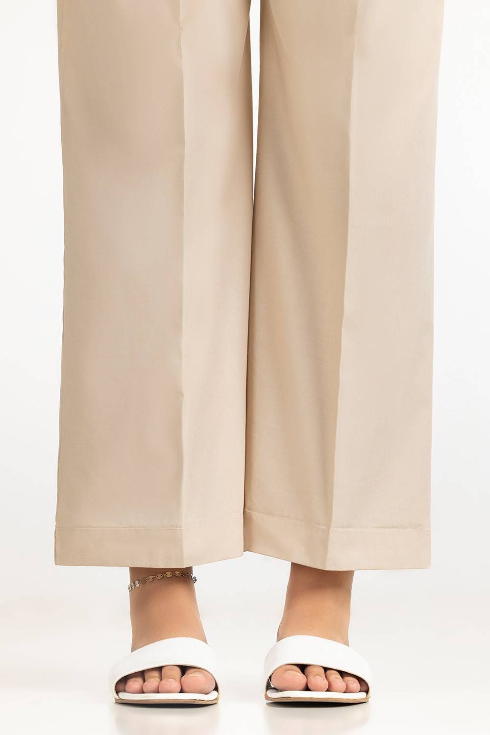 Beige Cambric Dyed Trouser