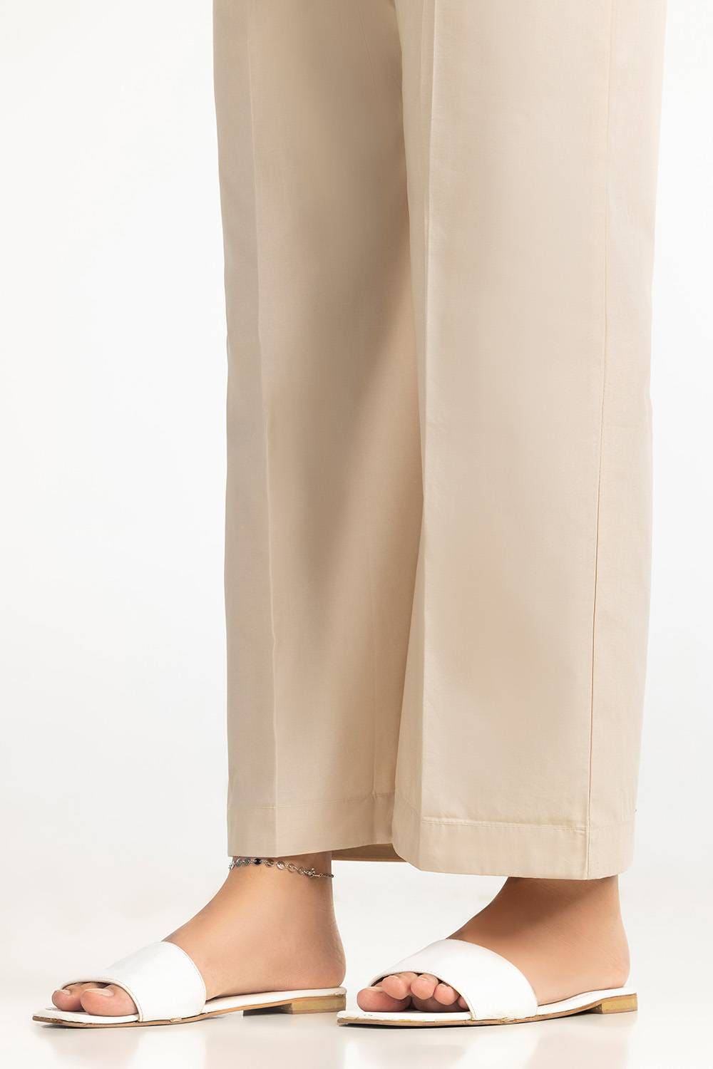 Beige Cambric Dyed Trouser