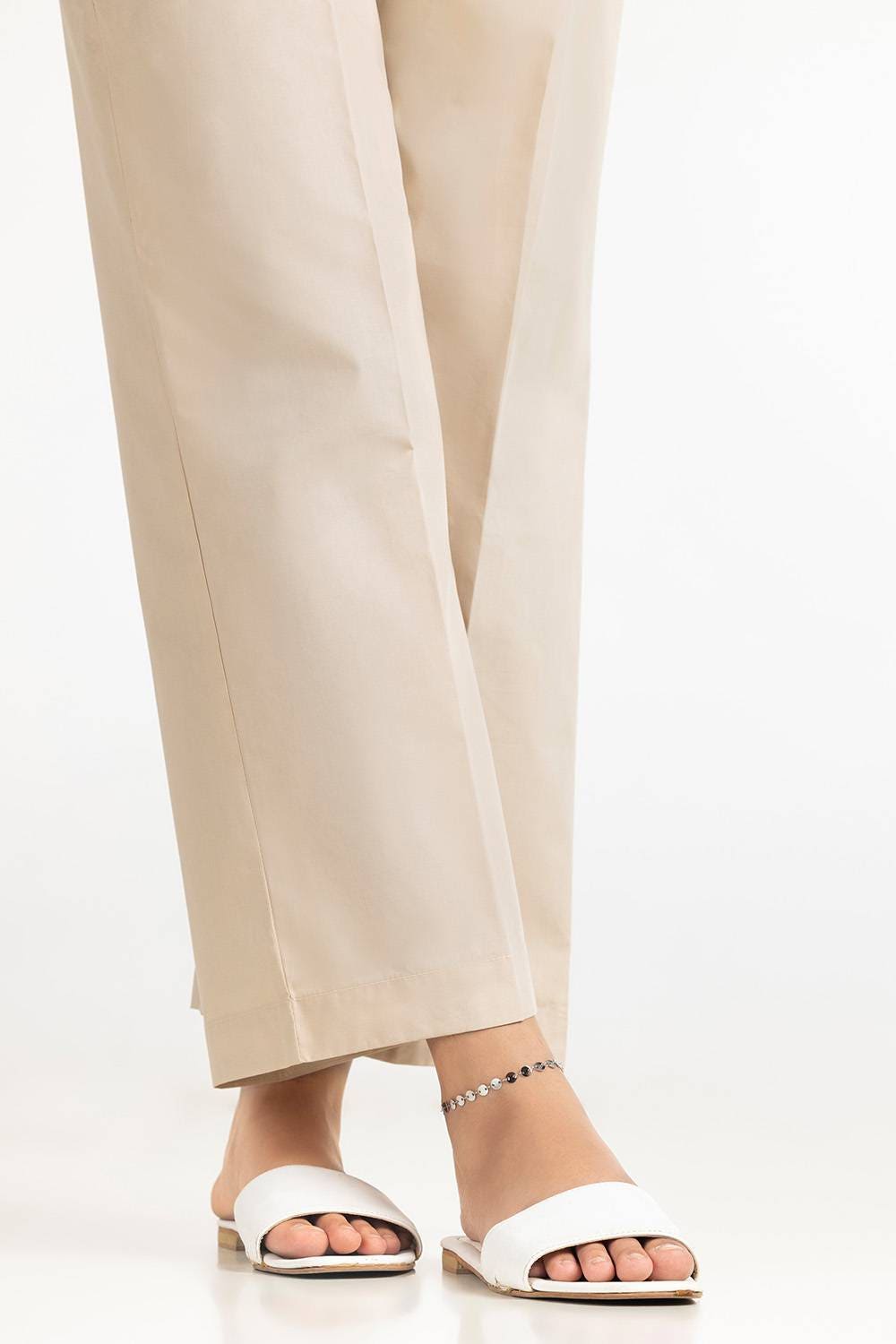 Beige Cambric Dyed Trouser